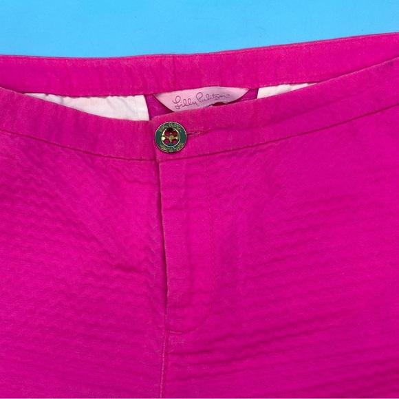 Lilly Pulitzer Women’s Hot Pink Ribbed Shorts Size 10 - Picture 3 of 10